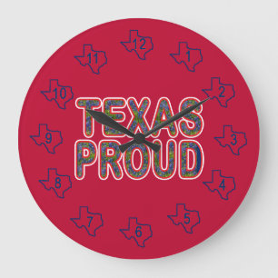 Texas Proud Bluebonnet Large Clock