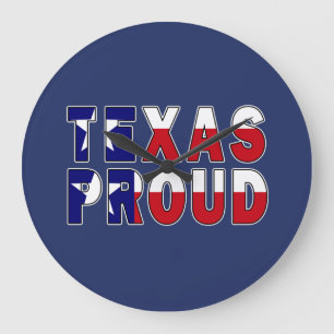 Texas Proud Flag Large Clock