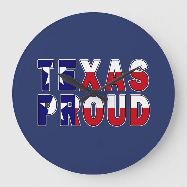 Texas Proud Flag Large Clock (Front)