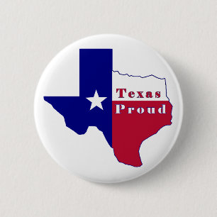Texas Proud Flag Map 2 Inch Round Button