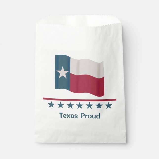 Texas Proud Long Star Flag Personalized Favour Bag (Front)