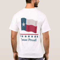 Texas Proud Waving Long Star Flag Back Design