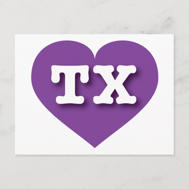 Texas Purple Heart - I love TX Postcard (Front)