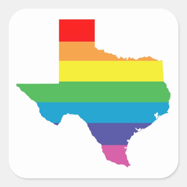 texas rainbow square sticker (Front)