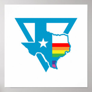 texas rainbow triangle poster