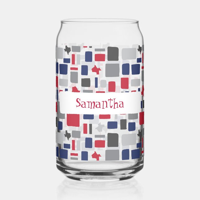 Texas Red & Blue Wonky Carrés & Rectangles (Gauche)