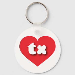 Texas red heart - I love tx Keychain