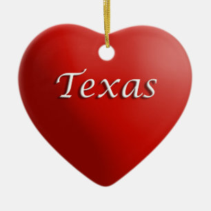 Texas Red Heart Keepsake Ornament