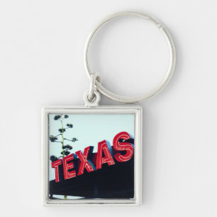 Texas Red Neon Lights USA America Keychain