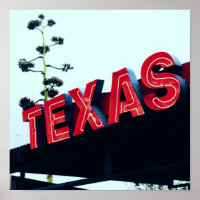 Texas Red Neon Lights USA America