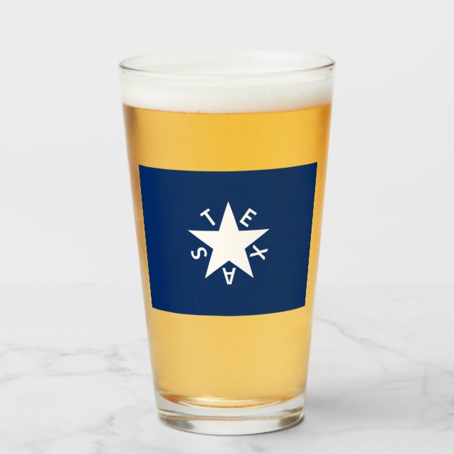 Texas Republic Flag Glass Cup (Front Filled)
