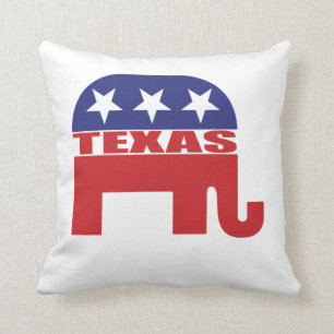 Texas Republican Elephant Throw Pillow
