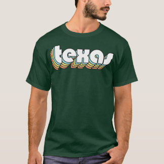 Texas Retro Rainbow Typography Faded Style T-Shirt