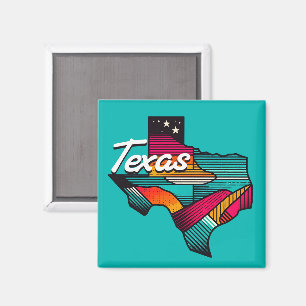 Texas Retro Sunset Lone Star State Souvenir Magnet