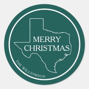 Texas Return Address  Classic Round Sticker