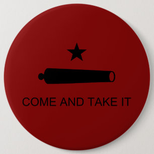 Texas Revolution Flag, Texians Militia 1835  6 Inch Round Button