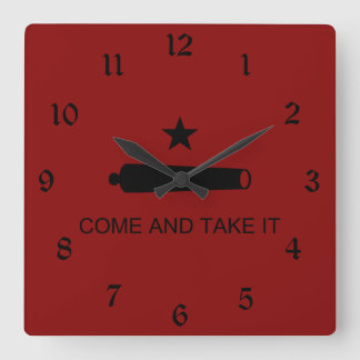 Texas Revolution Flag, Texians Militia 1835 Square Wall Clock