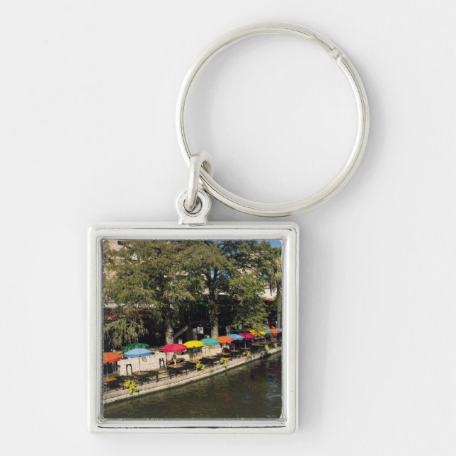 Texas, Riverwalk, dining on river's edge Keychain (Front)