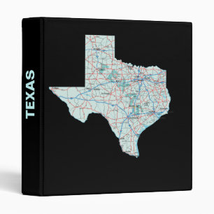 Texas Road Map Avery Binder