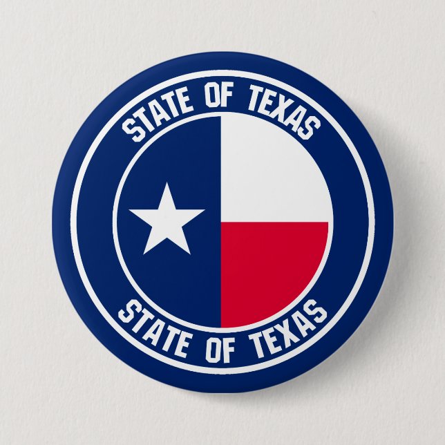 Texas Round Emblem 3 Inch Round Button (Front)