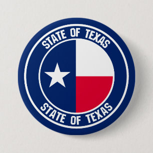 Texas Round Emblem 3 Inch Round Button
