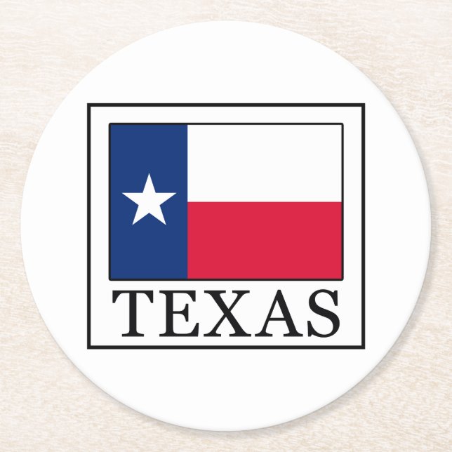 Texas Round Paper Coaster (Front)