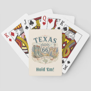 Texas Route 66 Cowgirl Game Night Western Style Playing Cards
