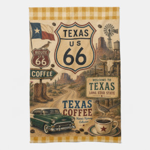 Texas Route 66 Lone Star Kitchen Roadside Towel