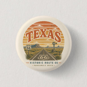 Texas Route 66 Panhandle Desert Highway Art 1 Inch Round Button