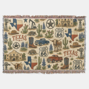 Texas Route 66 Trailside Comfort Throw Blanket