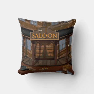 Texas Saloon bar vacation poster Throw Pillow