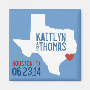 Texas Save the Date - Customizable City Magnet