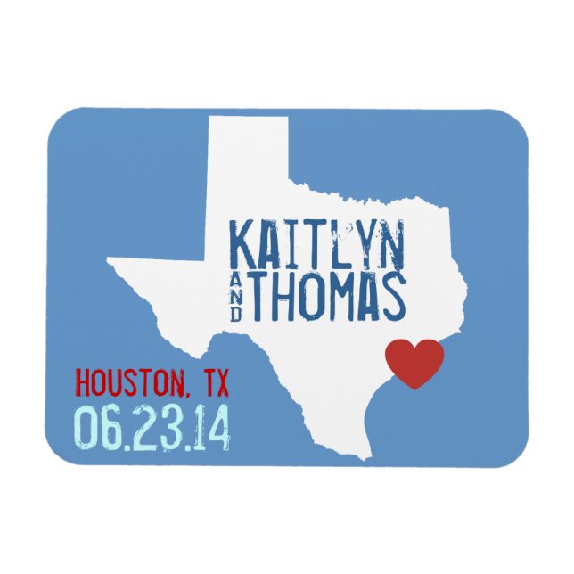 Texas Save the Date - Customizable City Magnet (Horizontal)