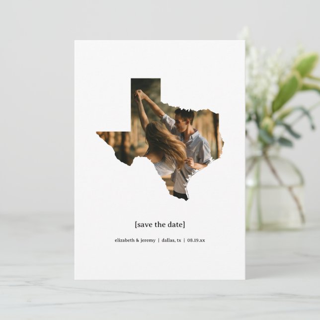 Texas Save the Date Photo Card (Standing Front)