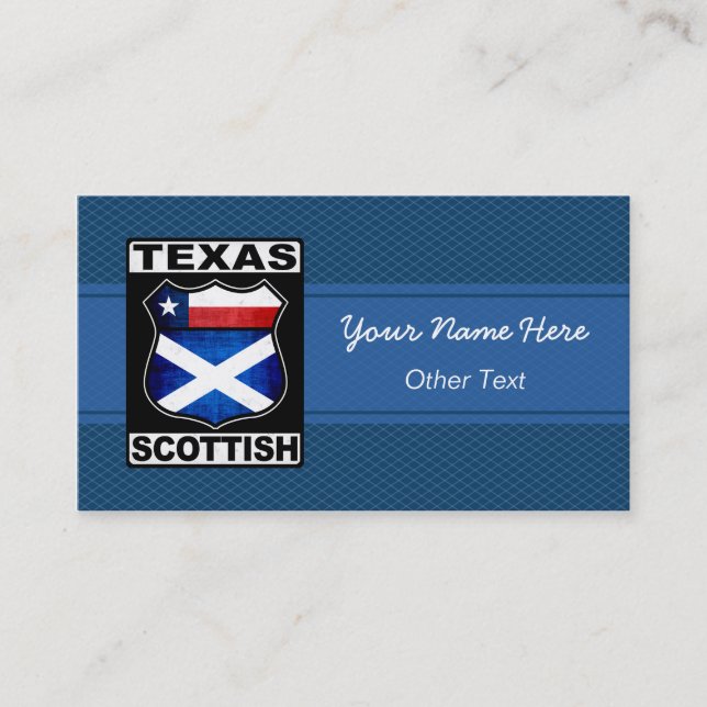 Texas Scottish American Custom Business Cards (Front)