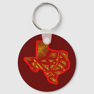 Texas Scribbleprint Keychain