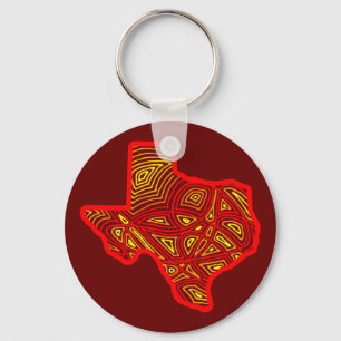 Texas Scribbleprint Keychain
