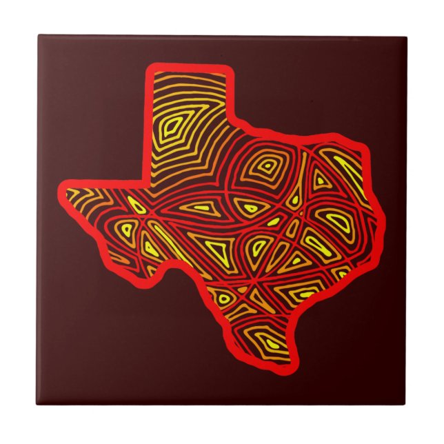 Texas Scribbleprints Art Tile (Front)