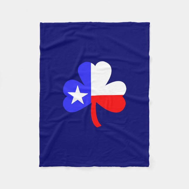 Texas Shamrock Fleece Blanket (Front)