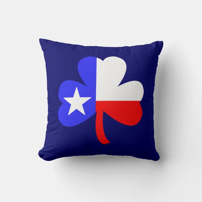 Texas Shamrock Throw Pillow (Front)