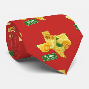 Texas Shape Yellow Rose Any Colour Necktie