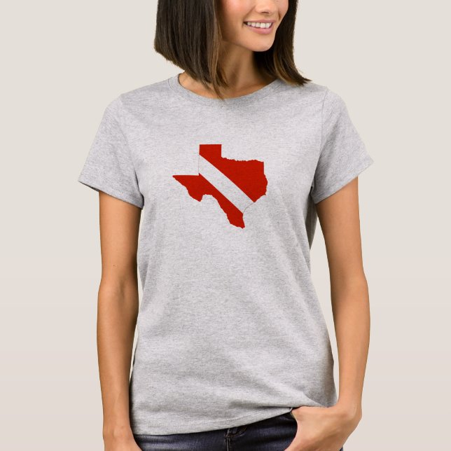 Texas Shaped Suba Diving Flag Women's T-Shirt (Front)