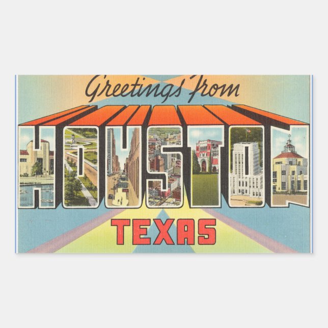 Texas, Sheet of 4 Houston stickers (Front)