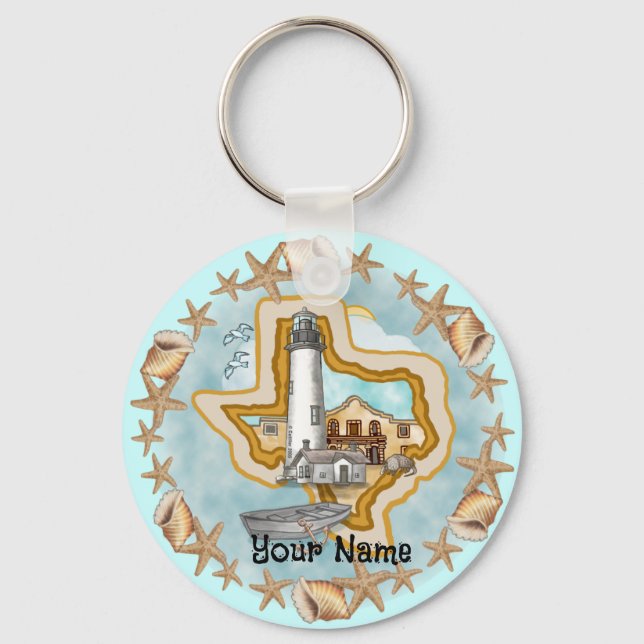 Texas Shells Lighthouse  Keychain (Front)