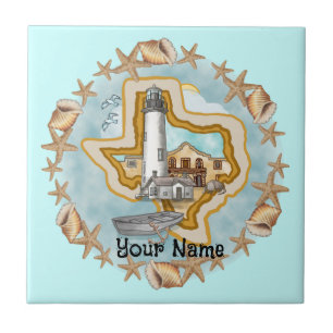 Texas Shells Lighthouse Tile