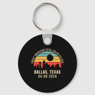 Texas Skyline Total Solar Eclipse 2024 Keychain