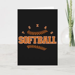 Texas Softll Vintage Mens Kids Team Retro Softll F Card