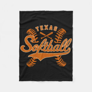 Texas Softll Vintage Mens Kids Team Retro Softll F Fleece Blanket