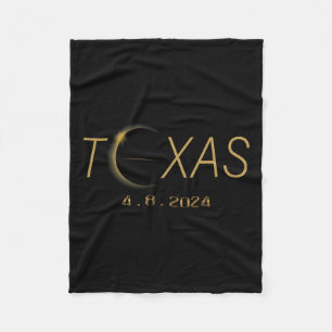 Texas Solar Eclipse 2024 Shirt Total Solar Eclipse Fleece Blanket