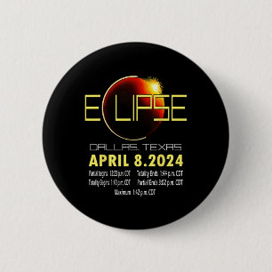 Texas Solar Eclipse 2024 Solar Eclipse Funny Texas 2 Inch Round Button
